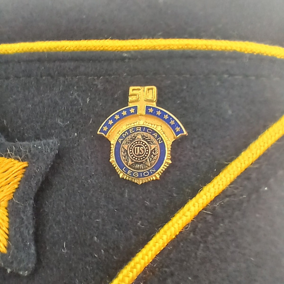 Vintage American Legion Cap Seattle WA Navy Blue Wool Hat Size 6 7/8 - Picture 4 of 7